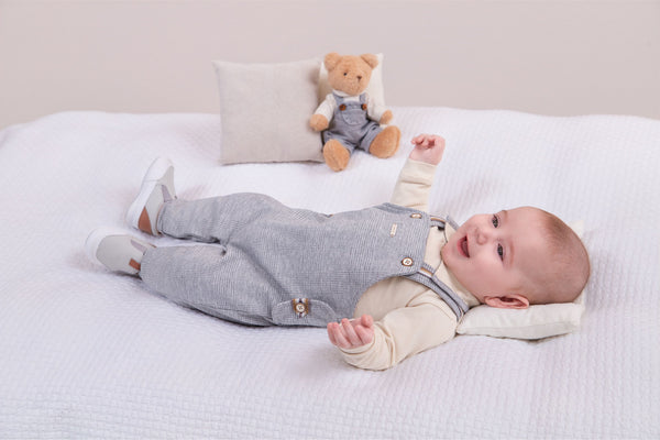 Macacão Longo Paraiso Polo Xadrez com Detalhes Especiais para Bebê