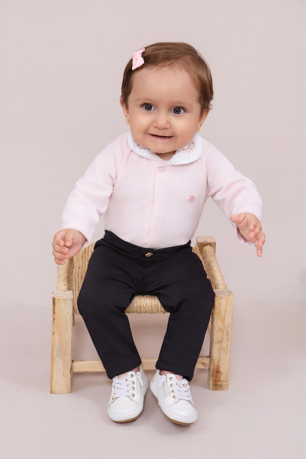 Calça Sarja Aspen Felpada Parais Inverno com Elástico Preta