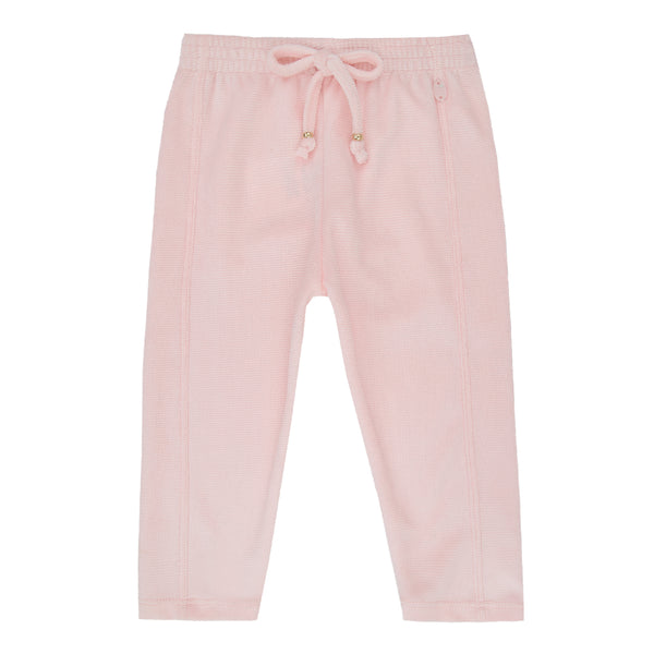 Calça Plush Canelada com Laço e Placa Paraiso