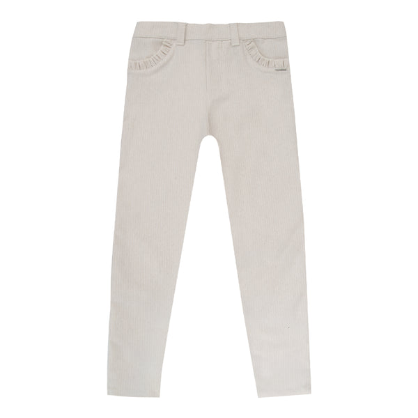 Calça Infantil Paraiso Kids Bengaline Linho com Babados e Elástico