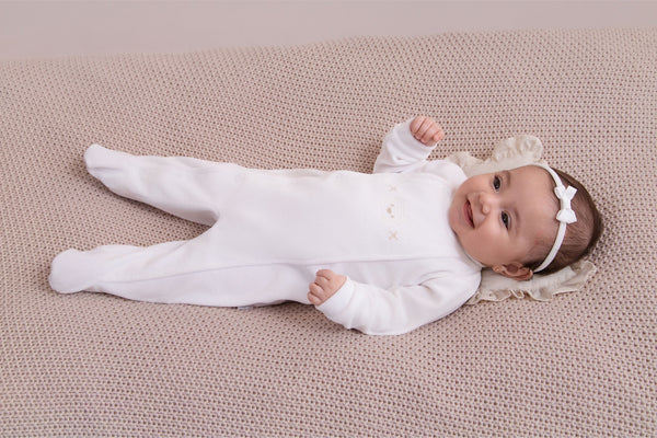Macacão Longo Paraíso Plush Exclusive RN Unissex Inverno com Bordado Branco