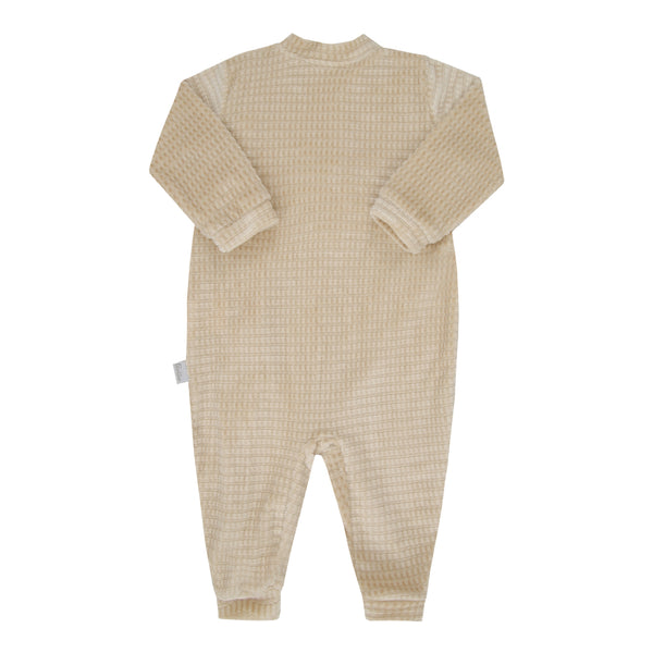 Macacão Longo Paraíso Plush Quadriculado Zíper Duplo Bordado 19085