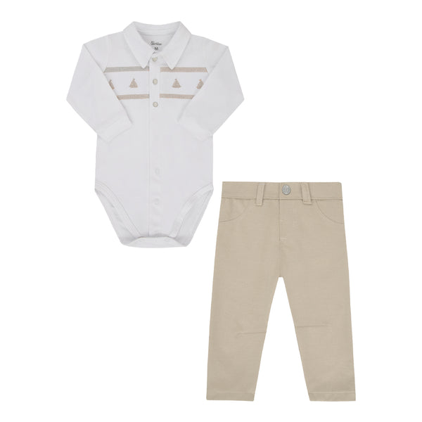 Conjunto Cerimônia Paraiso Baby Masculino Manga Longa Meia Estação