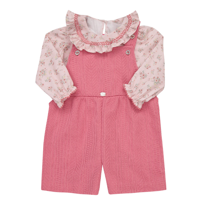 Conjunto Paraiso Jardineira e Body com Babado e Estampa Floral Rosa - Image 2