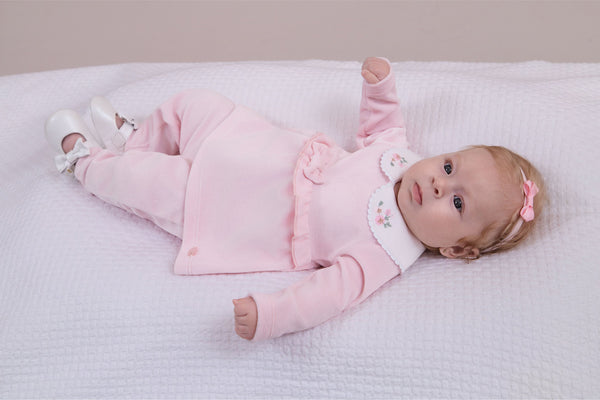 Conjunto Baby Paraiso Inverno Plush com Gola Bordada e Laço