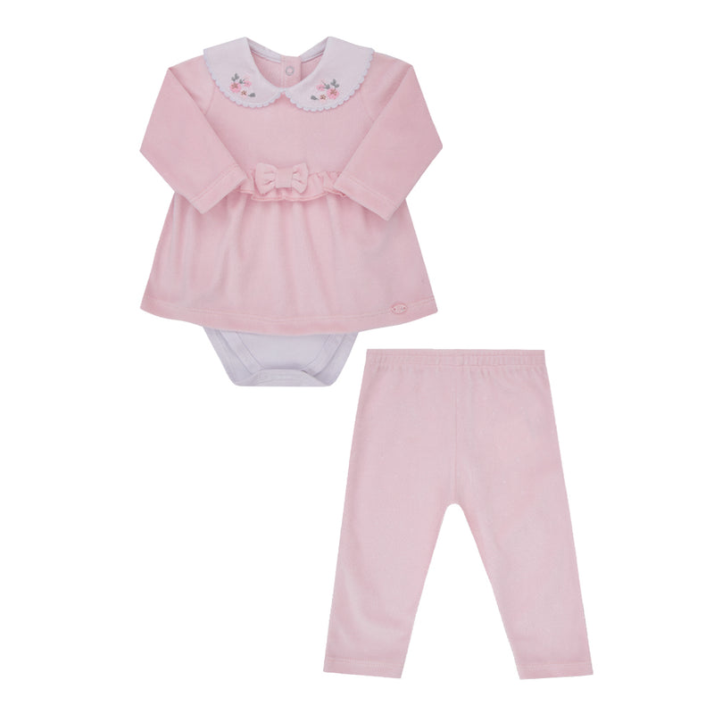 Conjunto Baby Paraiso Inverno Plush com Gola Bordada e Laço - Image 2