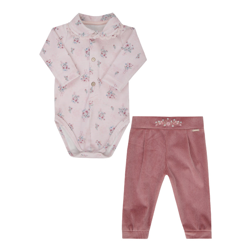Conjunto Paraiso Plush Gola Peter Pan Bordado Floral - Image 2