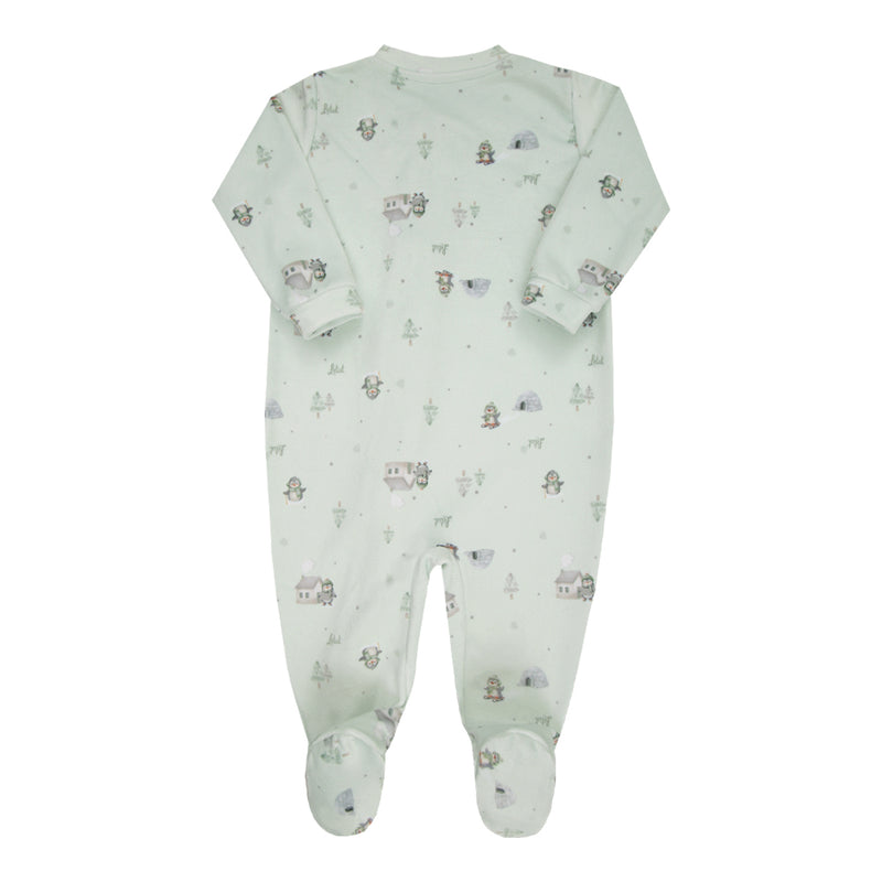 Macacão Longo Letut Baby Plush Zíper Duplo Bordado Pinguim Inverno - Image 5