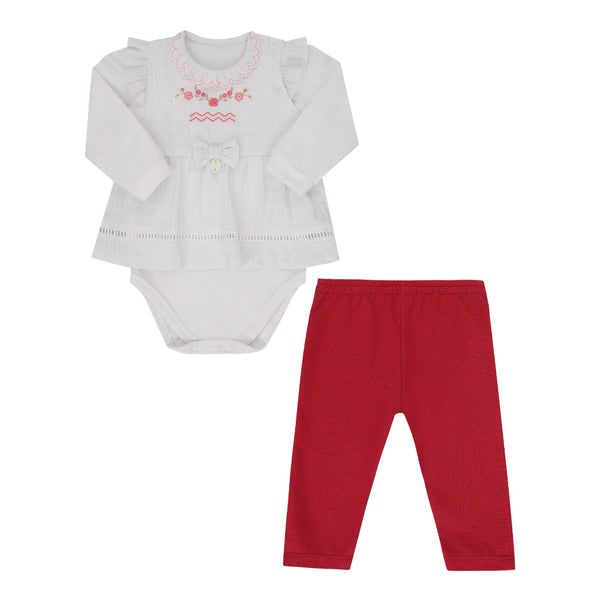 Conjunto Paraiso Batinha com Babado e Bordado Exclusivo