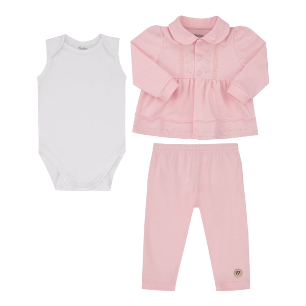Conjunto Paraiso Suedine Egípcio Bordado Rosa