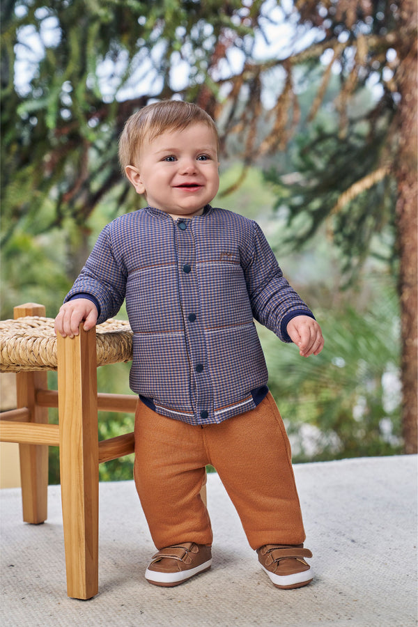 Conjunto Baby Paraiso Inverno Casaco Bomber Matelado com Forro em Pelo