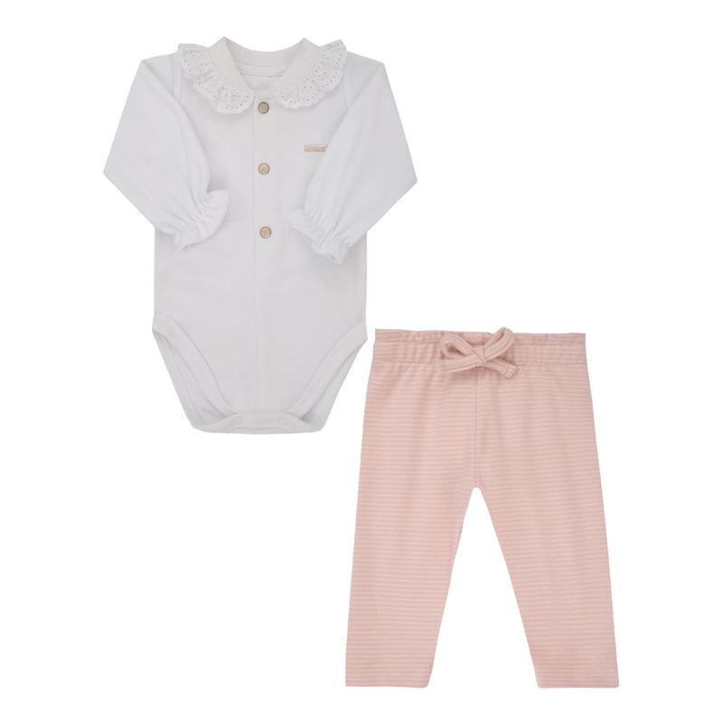 Conjunto Paraiso Feminino Inverno com Gola Lese e Laço Rosa Chá - Image 2