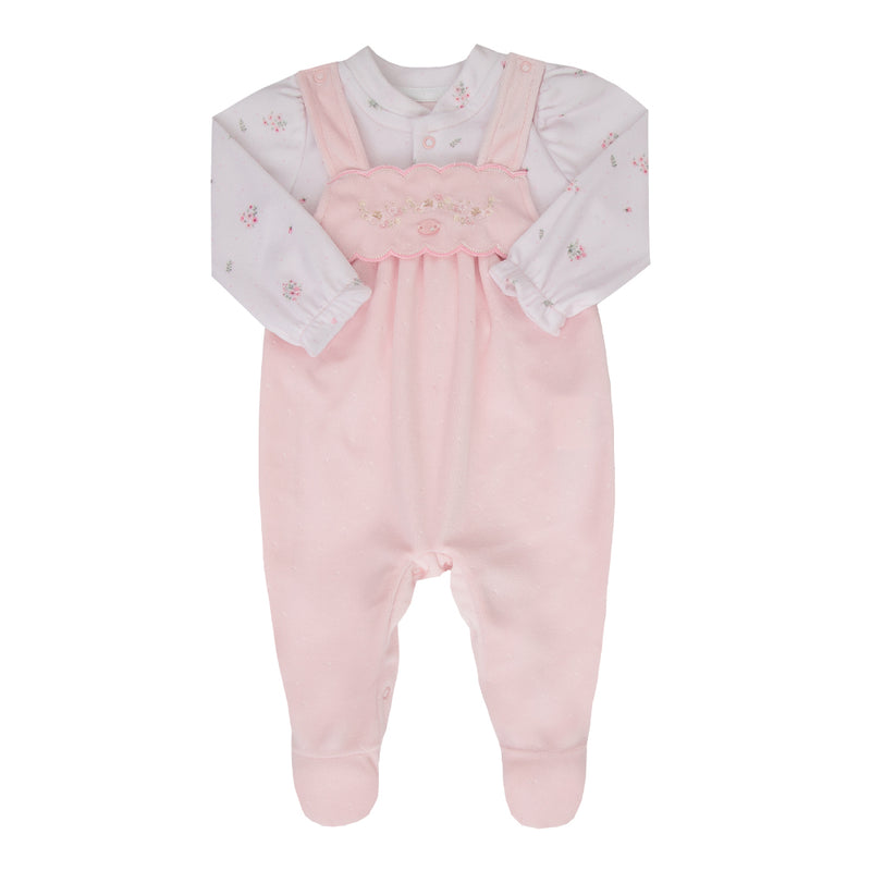Macacão Longo Plush Poá Bordado Floral Paraiso Baby Feminino - Image 2