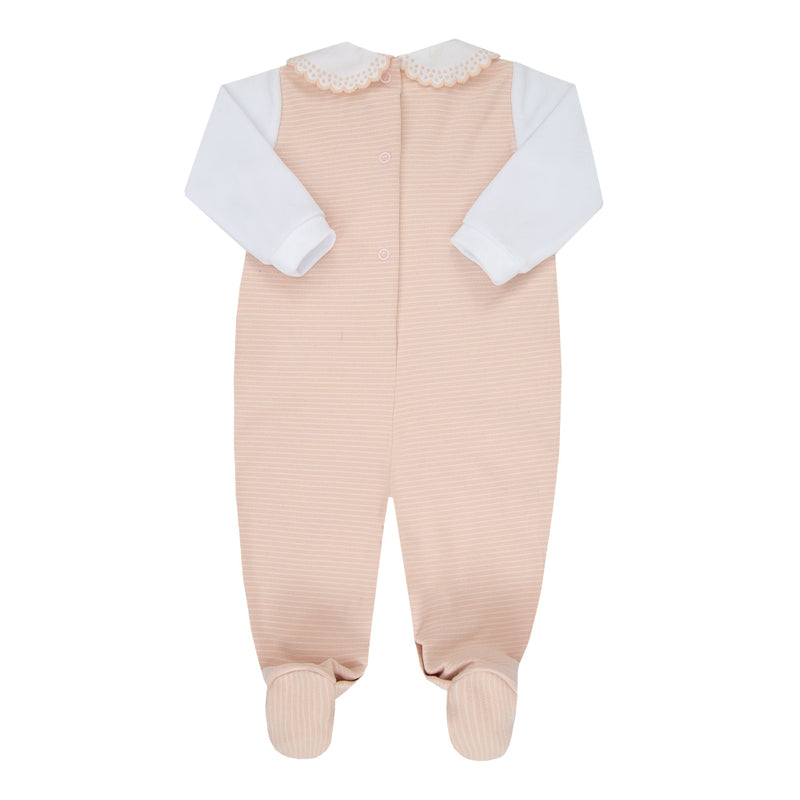 Macacão Longo Paraiso Feminino Gola Bordada Recortes Plush Inverno - Image 5