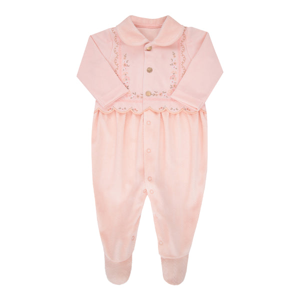 Macacão Longo Plush Zig Zag Paraiso com Bordado e Gola Conforto Bebê