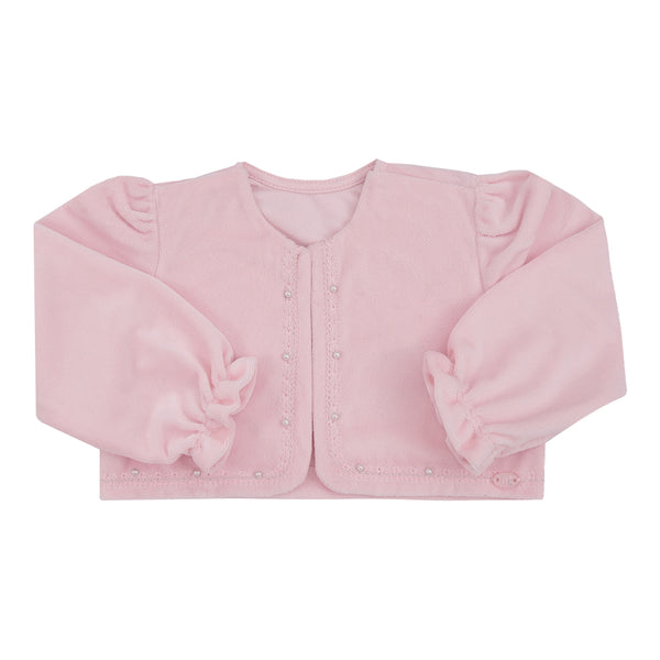 Bolero Cerimônia Paraiso Infantil Feminino Plush Manga Longa Pérolas