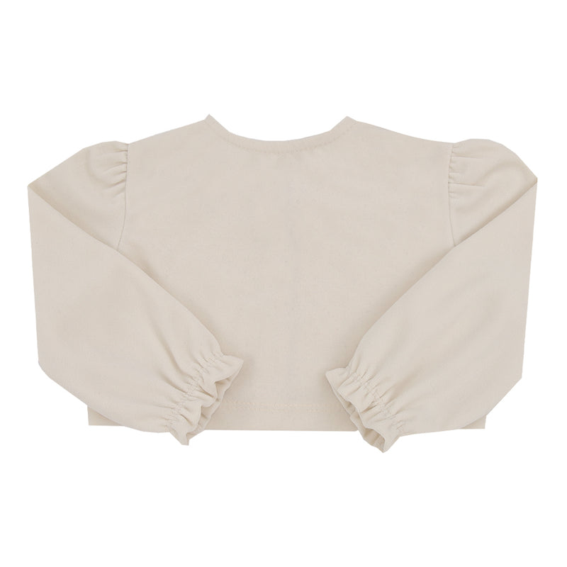 Bolero Cerimônia Paraiso Infantil Feminino Plush Manga Longa Pérolas - Image 5