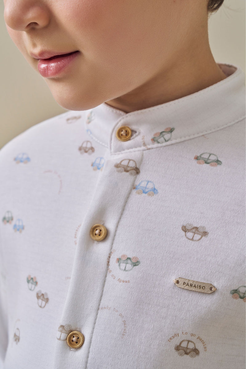 Camisa Paraiso Suedine Botões Madeira Estampa Exclusiva - Image 2
