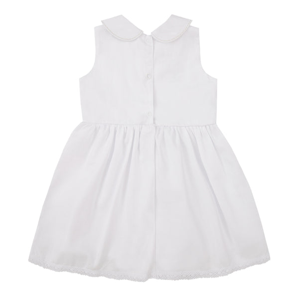 Vestido Cerimônia Paraiso com Gola Bordada e Laço Branco