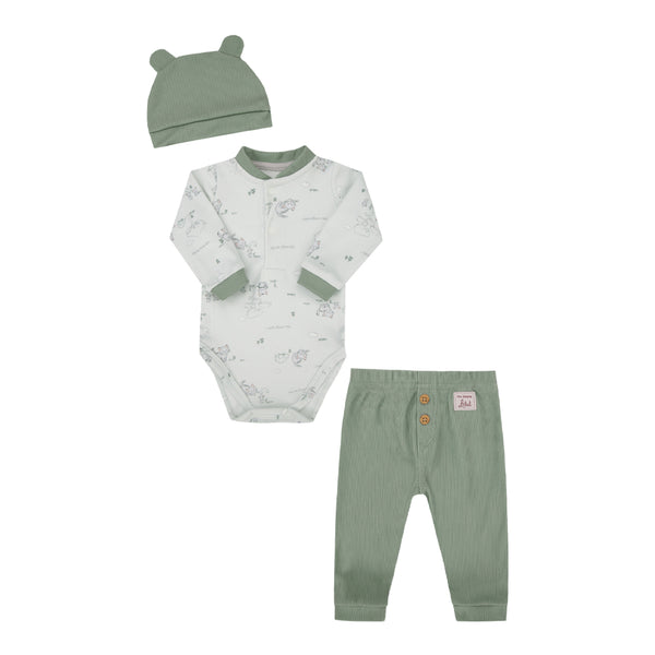 Conjunto Baby Letut 3 Peças Inverno Manga Longa Plush e Cotelê Masculino