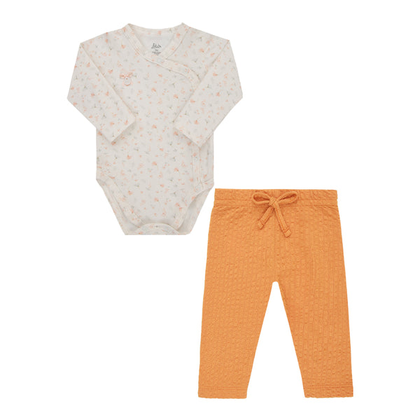 Conjunto Baby Letut Floral com Laço e Medalha - Meia Estação Feminino