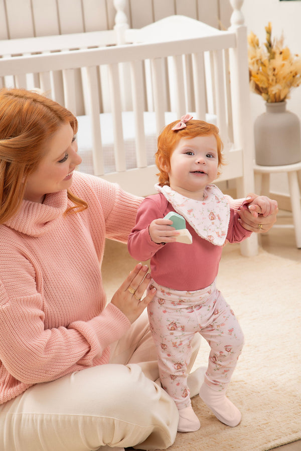 Conjunto Baby Letut Manga Longa Estampa Esquilo com Bandana