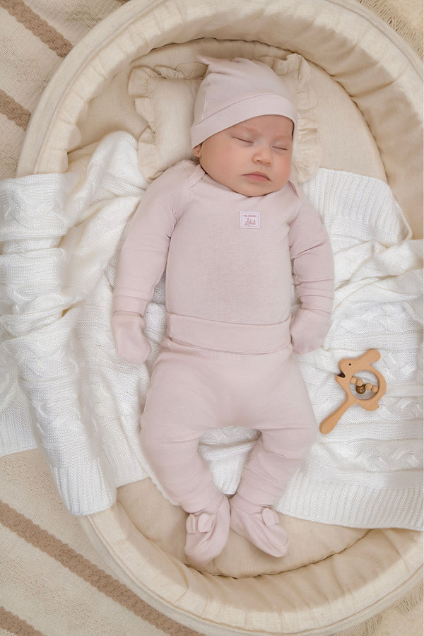 Conjunto Baby Letut Manga Longa Malha Conforto com Cós Dobrável e Etiqueta