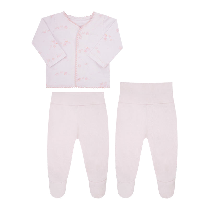 Conjunto Baby Letut Suedine Macio com Laço e Estampa Rosa - Image 2