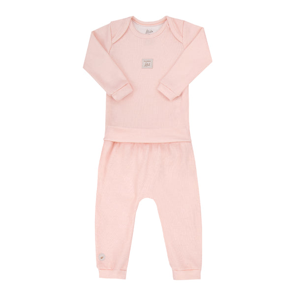 "Letut Conjunto Baby Manga Longa Amamentação Conforto Unissex LT300219 – Salmão – Frente"]