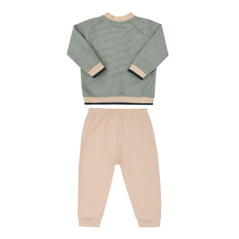 Conjunto Paraiso Polo Listrado com Bordado e Calça Molecotton - Image 5