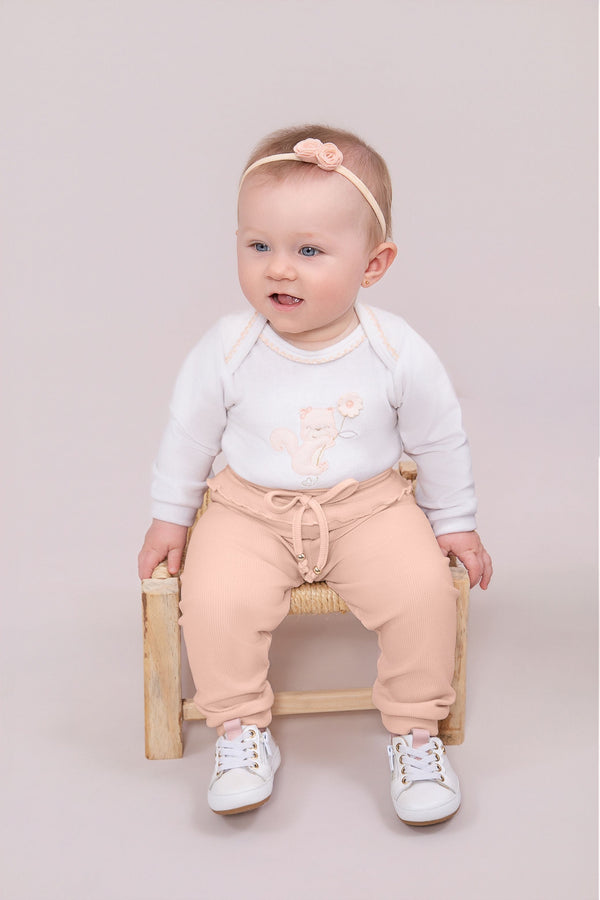 Conjunto Paraiso Filhotes Feminino Plush Bordado 3D Bebê Inverno