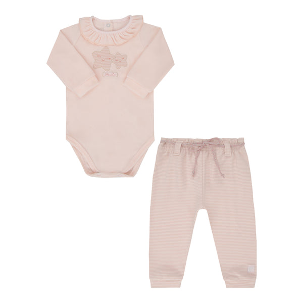Conjunto Paraiso Filhotes Plush com Babado e Bordado Feminino