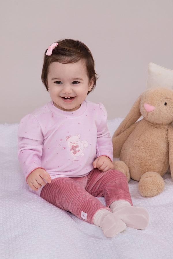 Conjunto Plush Feminino Paraiso Abraço com Bordado e Estampa Exclusiva