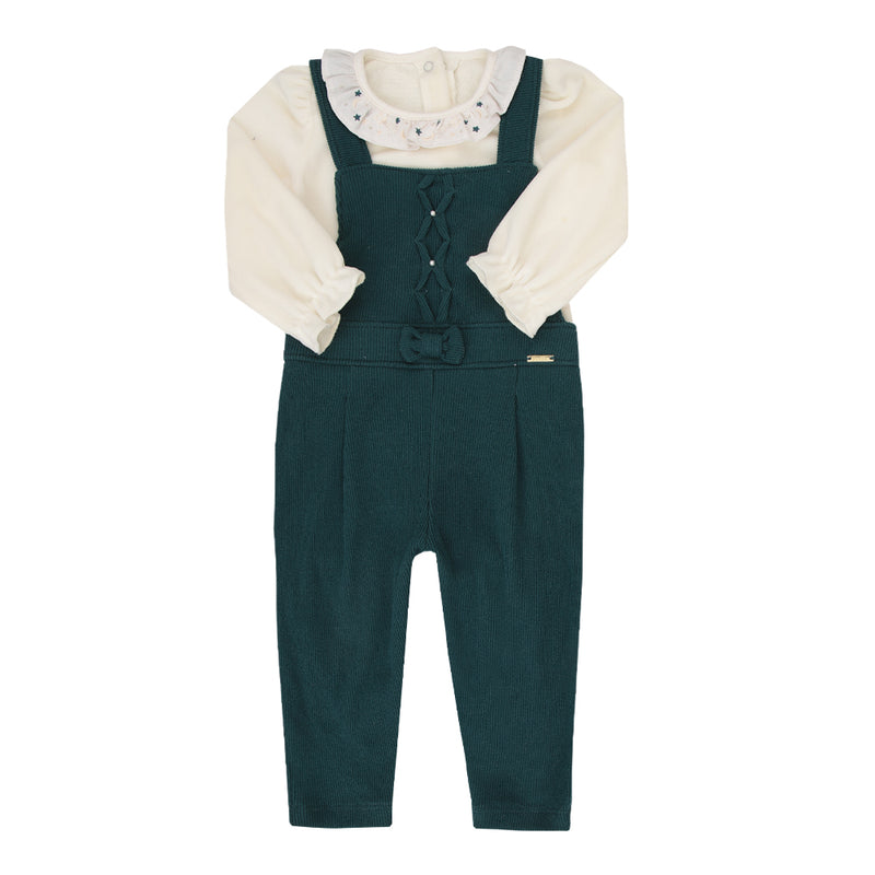 Conjunto Baby Paraiso Jardineira e Blusa Plush com Bordado e Pérolas Inverno Paraiso 19397 - Image 2