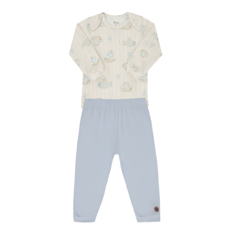 Conjunto Paraiso Abraço com Body Estampado e Calça Conforto Unissex - Image 5