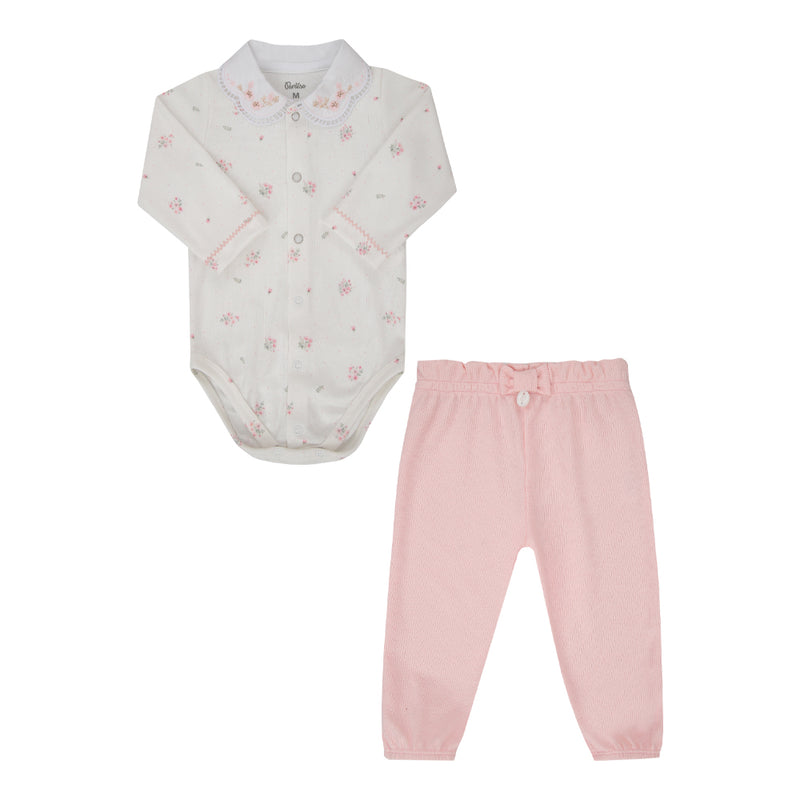 Conjunto Paraiso Feminino com Body Bordado e Calça Quadriculada - Image 2