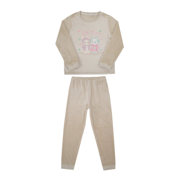 Conjunto Paraiso Feminino Plush Quadriculado Estampa Lúdica Inverno