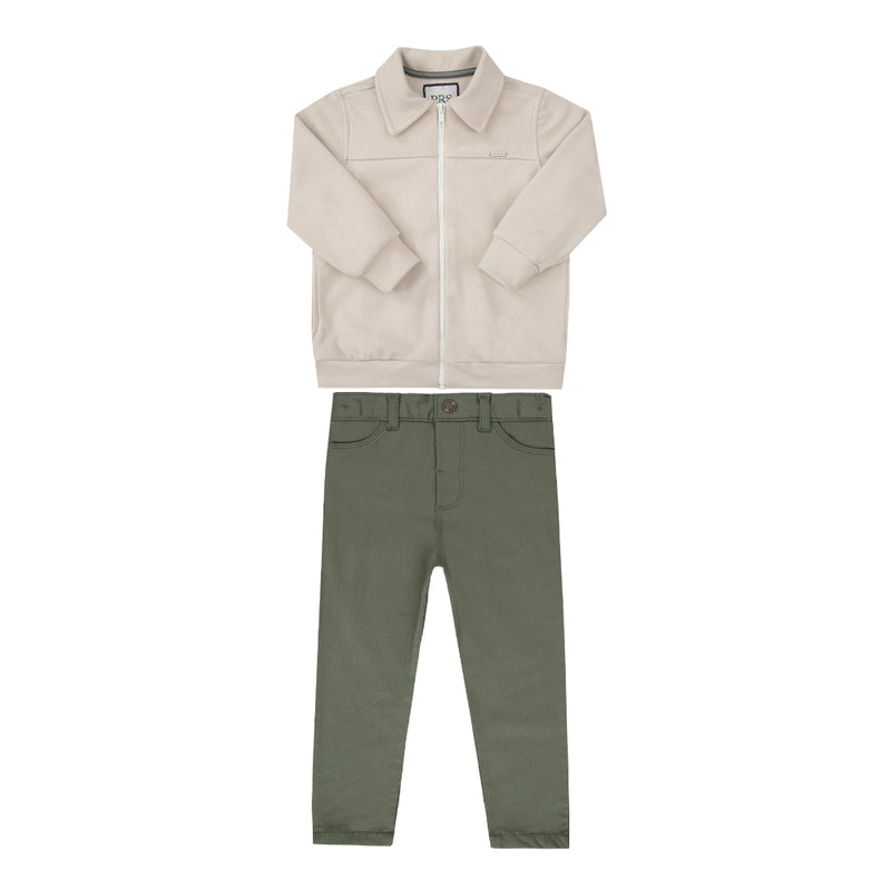 Conjunto Paraiso Kids Inverno com Casaco Texturizado e Calça Sarja Peluciada - Image 2