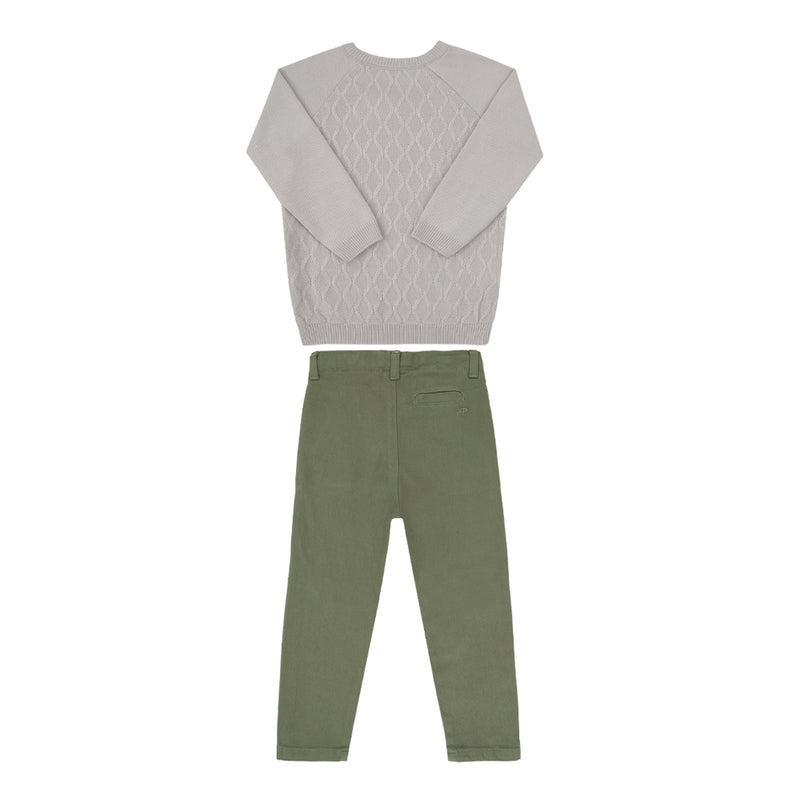 Conjunto Cerimônia Kids Paraiso com Blusa Tricô e Calça Sarja - Image 5