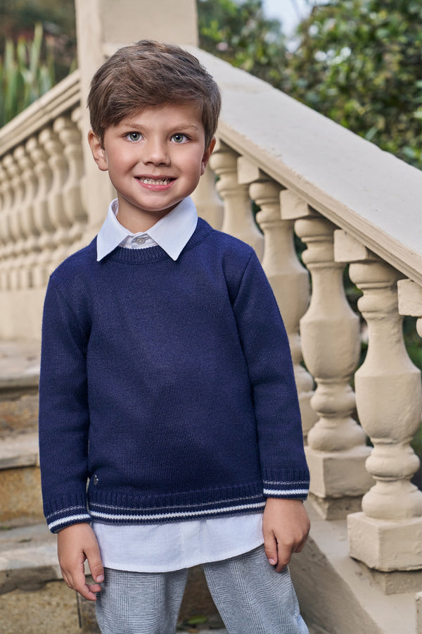 Conjunto Infantil Paraiso Kids Blusa Tricô e Calça Xadrez Masculino
