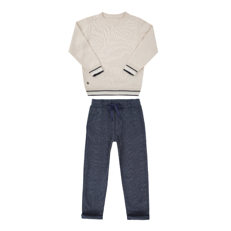Conjunto Infantil Paraiso Kids Blusa Tricô e Calça Xadrez Masculino - Image 5