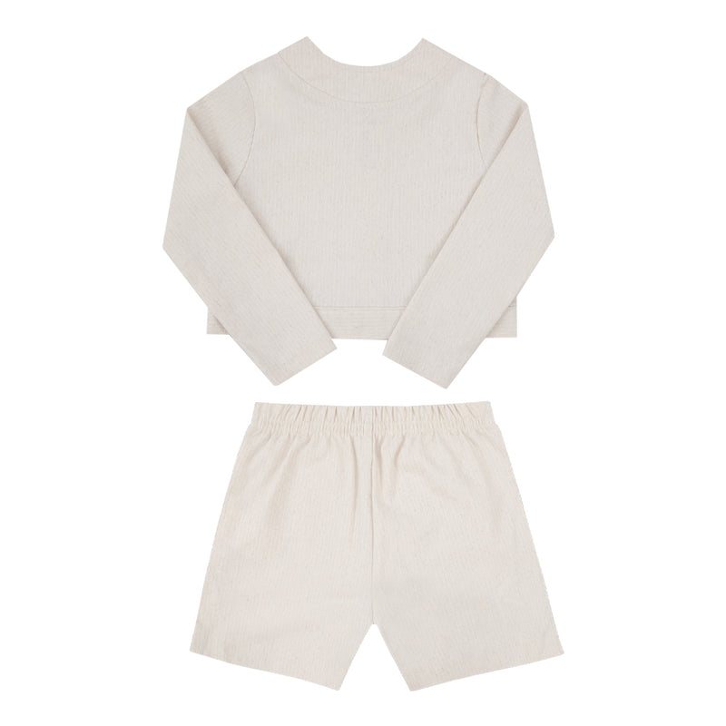 Conjunto Paraiso Kids Feminino com Jaqueta Bordada e Shorts Saia Elegante - Image 5