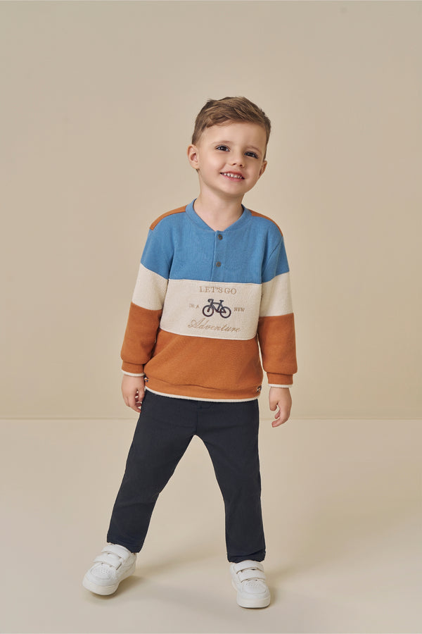 Conjunto Infantil Masculino Paraiso Polo Inverno com Forro Peluciado Preto