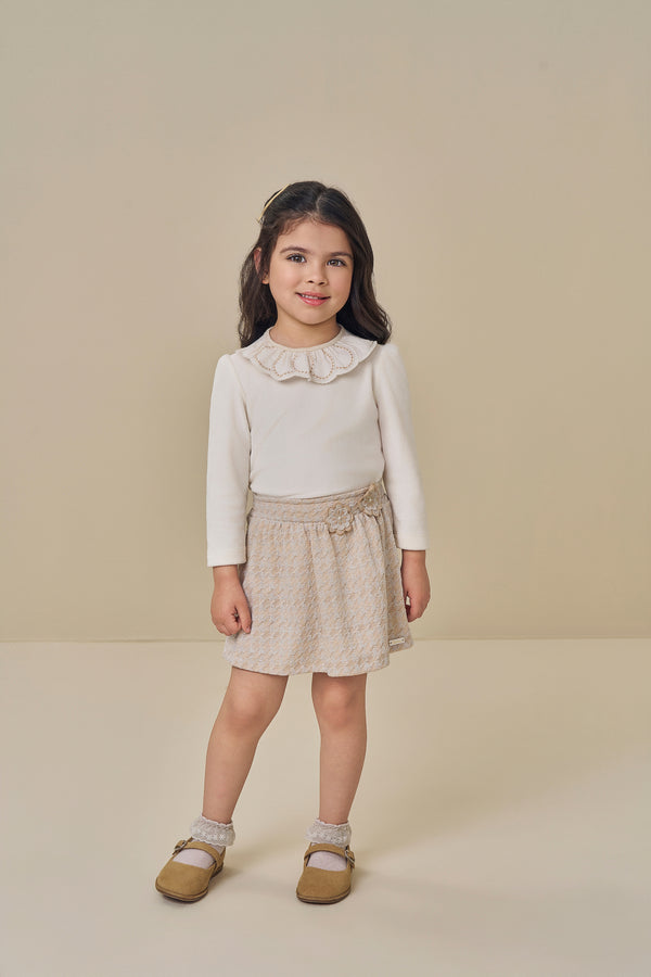 Conjunto Cerimônia Paraiso com Babado e Bordado Floral Infantil Feminino