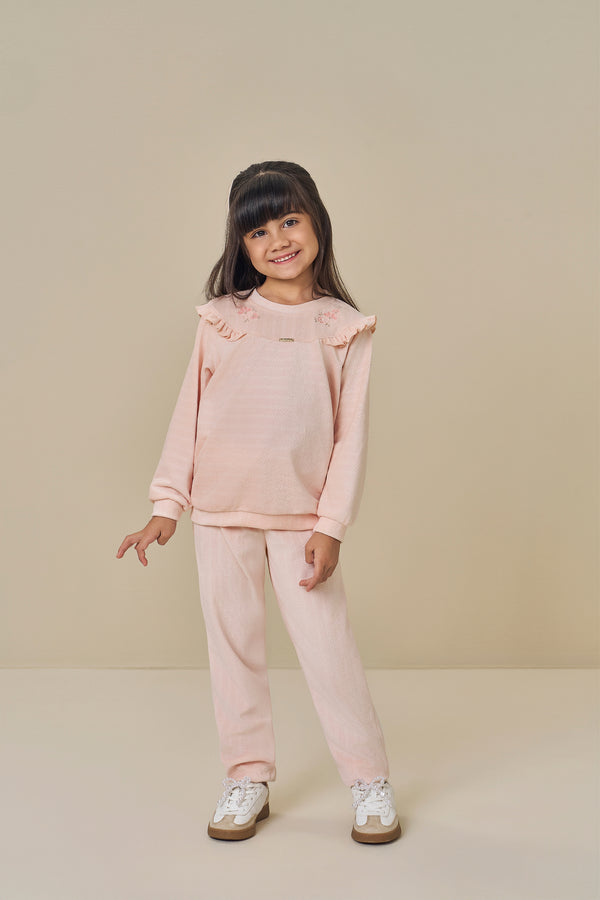 Conjunto Paraiso Kids Plush Zig-Zag com Babado e Bordado Exclusivo