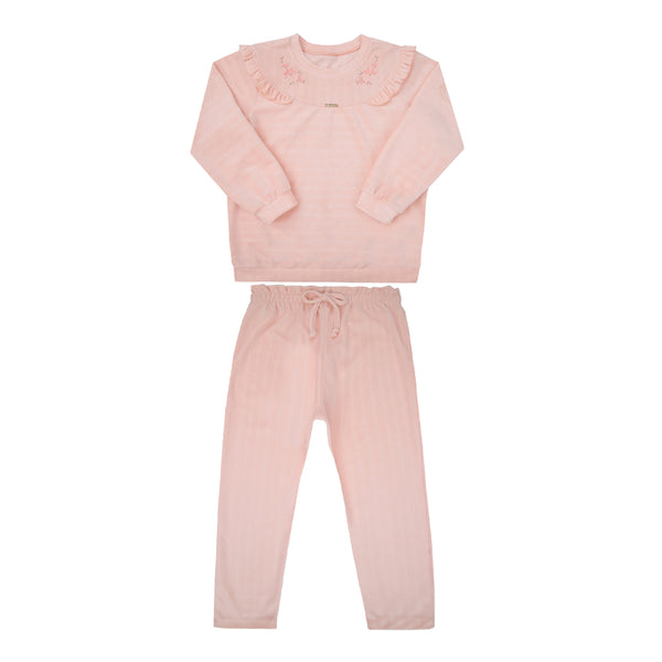 Conjunto Paraiso Kids Plush Zig-Zag com Babado e Bordado Exclusivo