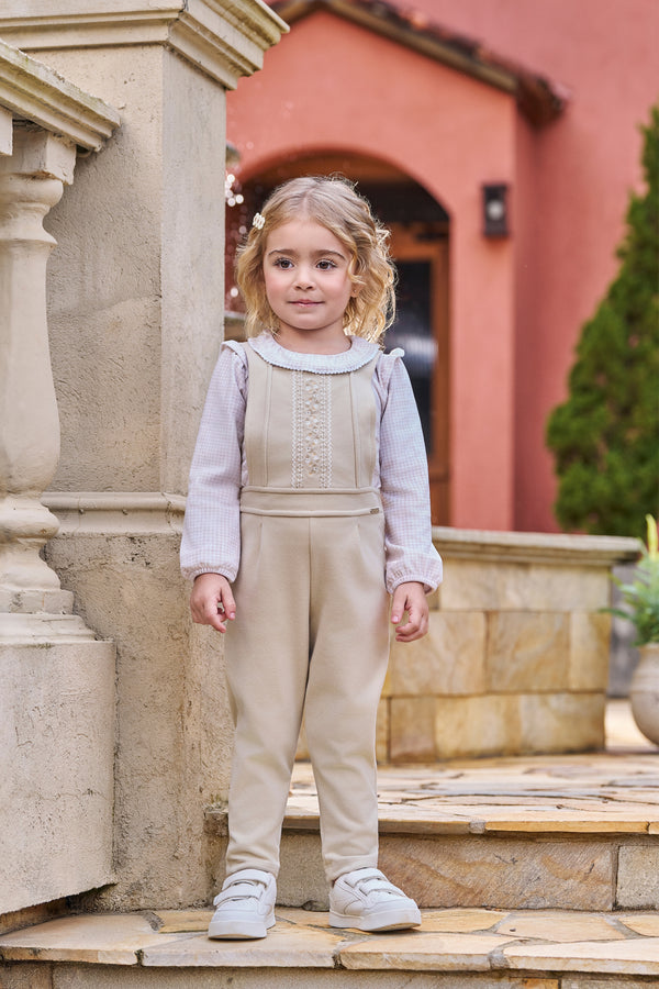 Conjunto Paraiso Kids Feminino Inverno com Plush Estampado e Jardineira Tricô