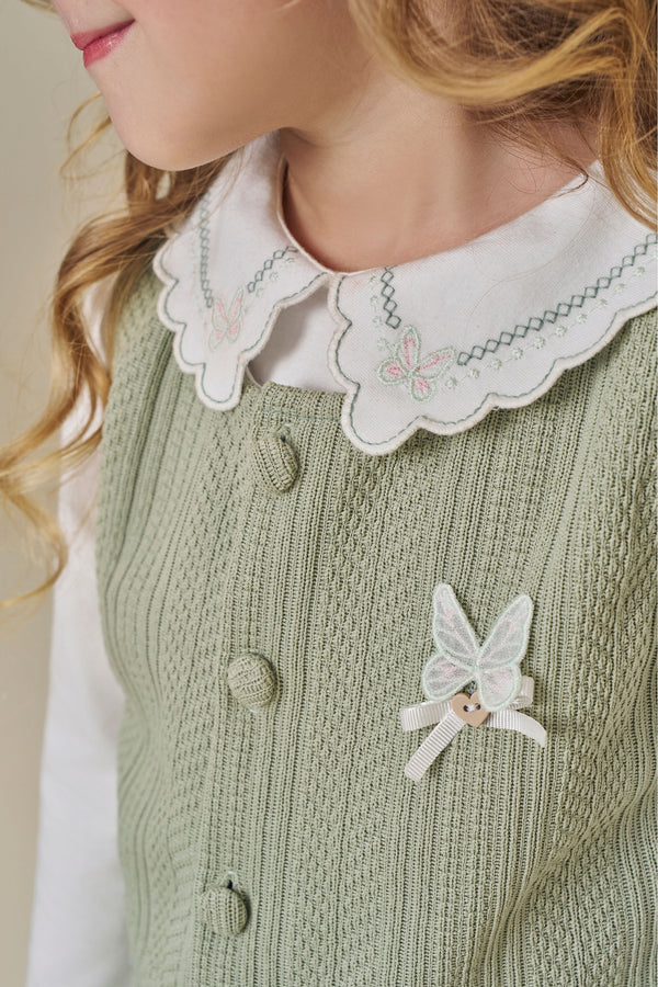 Conjunto Infantil Feminino Paraiso 3 Peças com Bordado e Shorts Embutido