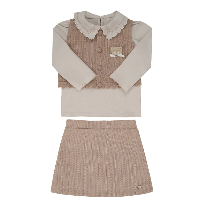 Conjunto Infantil Feminino Paraiso 3 Peças com Bordado e Shorts Embutido - Image 5