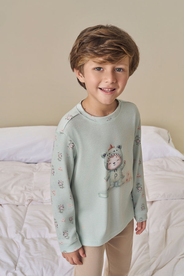 Conjunto Infantil Paraíso Abraço Manga Longa Estampa Exclusiva Conforto